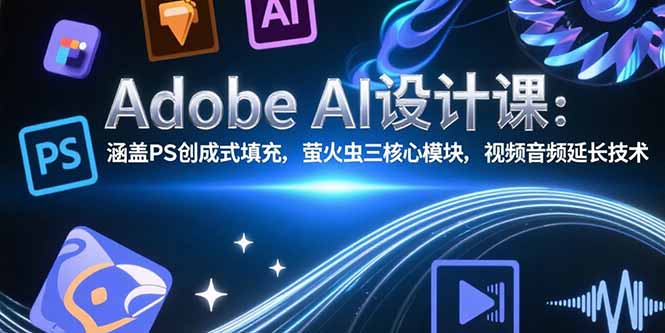Adobe AI设计课：涵盖PS创成式填充，萤火虫三核心模块，视频音频延长技术-泱泱学习社