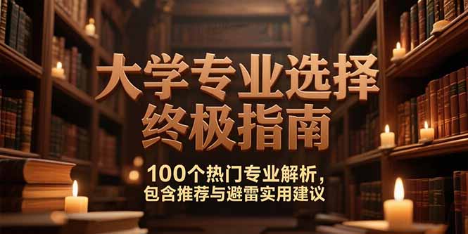 付费文：大学专业选择终极指南,100个热门专业解析,包含推荐与避雷实用建议-泱泱学习社