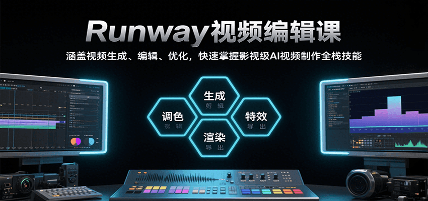 Runway视频编辑课，涵盖视频生成、编辑、优化，快速掌握影视级AI视频制作全栈技能-泱泱学习社