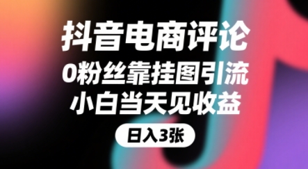 抖音电商评论，0粉丝靠挂图引流，被动挣抖音搜索佣金，小白当天见收益，还能躺挣下级评论增量收益-泱泱学习社