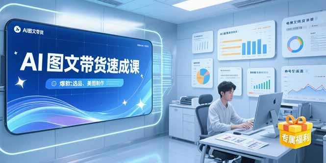AI图文带货速成课，养号引流秘籍，爆款选品策略，美图制作全流程-泱泱学习社