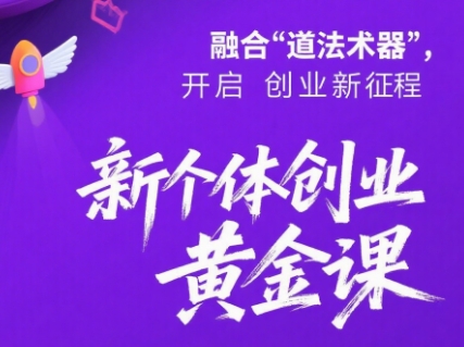 新个体创业黄金课：道法术器四维抢占2025红利-泱泱学习社