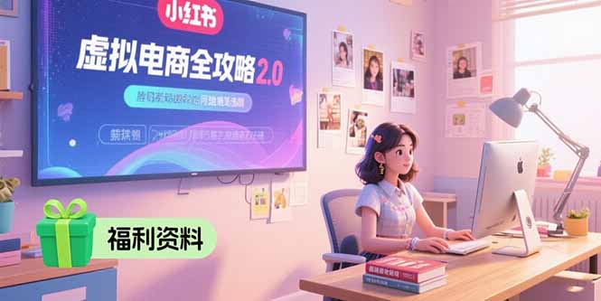 虚拟电商全攻略2.0，开店选品实操流程，账号定位、货源发布、笔记发布技巧-泱泱学习社