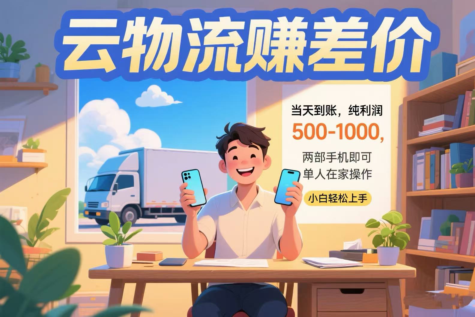云物流赚差价 当天到账纯利润500-1000 两部手机即可 可单人在家操作 小…-泱泱学习社