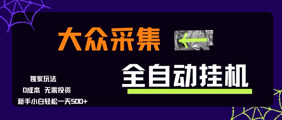大众采集全自动玩法，新手小白轻松一天500+，操作简单-泱泱学习社