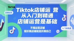 Tiktok店铺运营从入门到精通,店铺运营是基础,不懂运营店铺,瞎折腾店铺就是折腾自己-泱泱学习社