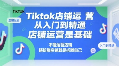 Tiktok店铺运营从入门到精通，店铺运营是基础，不懂运营店铺，瞎折腾店铺就是折腾自己-泱泱学习社