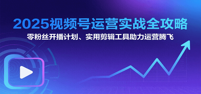 2025视频号运营实战全攻略：零粉丝开播计划、起号到到变现思维逻辑方法-泱泱学习社