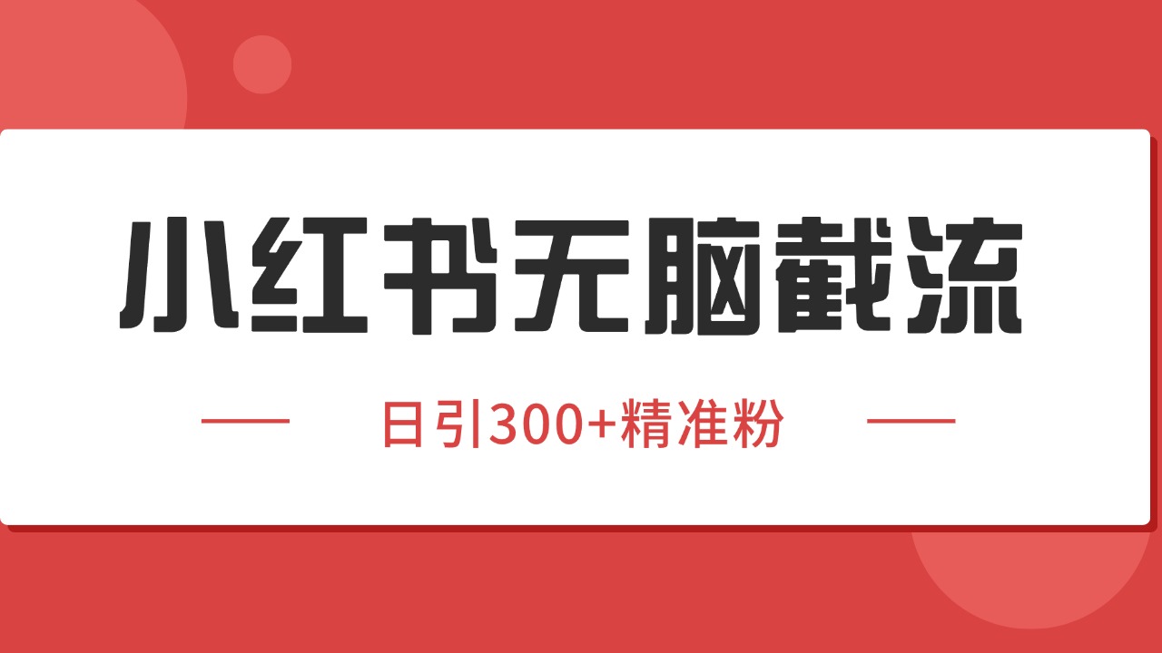 小红书截流同行客源，独家野路子获客玩法 日引200+暴力获客-泱泱学习社