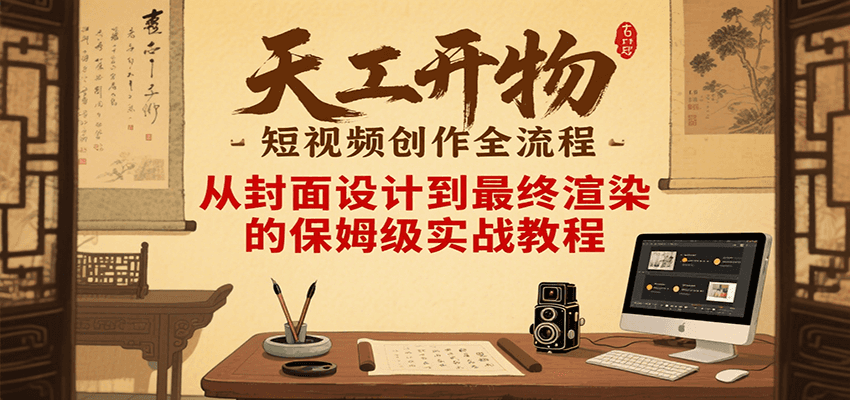 天工开物短视频创作全流程，从封面设计到最终渲染的保姆级实战教程-泱泱学习社