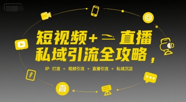 短视频+直播私域引流全攻略，IP打造 +视频引流 +直播引流 +私域沉淀-泱泱学习社