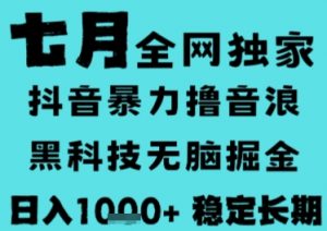7月最新风口抖音无人直播撸音浪，长期稳定，非短期，全自动运行，低门槛无脑，日入1k+【揭秘】-泱泱学习社