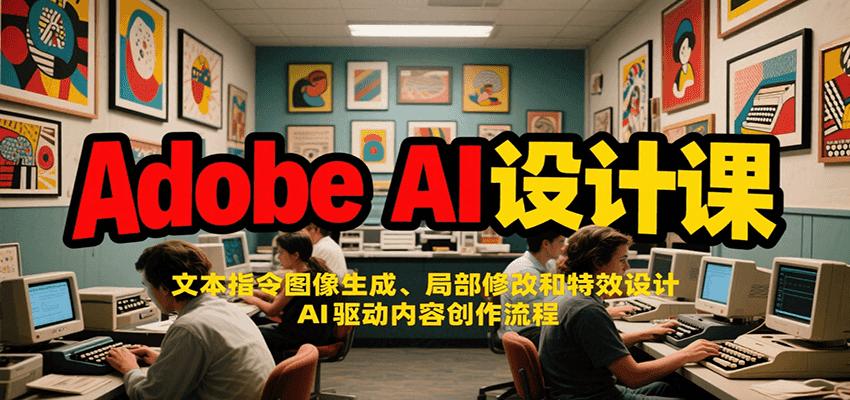 Adobe AI设计课：文本指令图像生成、局部修改和特效设计，AI驱动内容创作流程-泱泱学习社