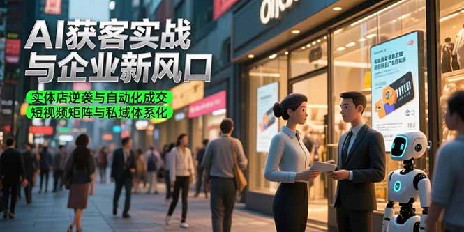 AI获客实战与企业新风口，实体店逆袭与自动化成交 短视频矩阵与私域体系化-泱泱学习社
