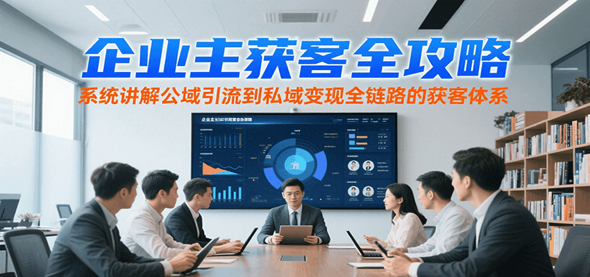 企业主获客全攻略，系统讲解公域引流到私域变现全链路的获客体系-泱泱学习社