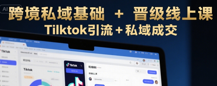 跨境私域基础+晋级线上课，Tilktok引流+私域成交-泱泱学习社