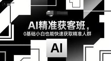 AI精准获客班，0基础小白也能快速获取精准人群-泱泱学习社