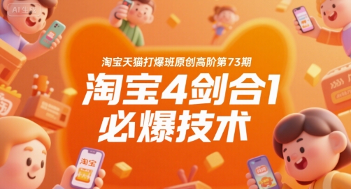 淘宝天猫打爆班原创高阶第73期，淘宝4剑合1必爆技术-泱泱学习社
