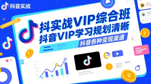 抖音实战VIP综合班，抖音VIP学习规划请晰抖音各种变现渠道-泱泱学习社