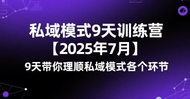 私域模式9天训练营【2025年7月】​9天带你理顺私域模式各个环节-泱泱学习社