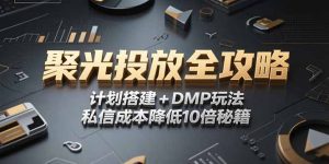 2025小红书聚光投放全攻略,计划搭建+DMP玩法,私信成本降低10倍秘籍-泱泱学习社