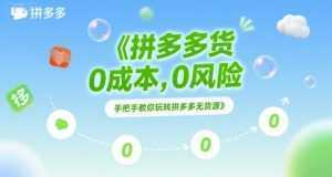 拼多多无货源项目，0成本，0风险，手把手教你玩转拼多多无货源-泱泱学习社