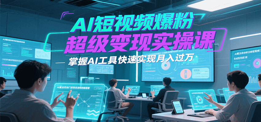 AI短视频爆粉超级变现实操课，掌握AI工具快速实现月入过万-泱泱学习社