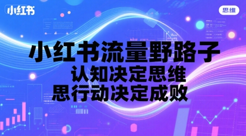 小红书流量野路子，认知决定思维，思维决定行动，行动决定成败-泱泱学习社