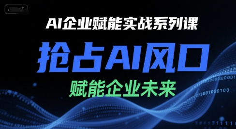 AI企业赋能实战系列课，抢占AI风口，赋能企业未来-泱泱学习社