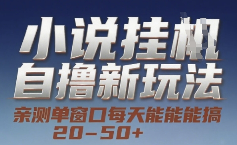 小说自撸新玩法 — 亲测单窗口每天能搞 20-50+，支持矩阵化批量操作【揭秘】-泱泱学习社