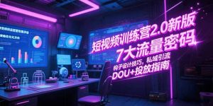 短视频训练营2.0新版，7大流量密码/钩子设计技巧/私域引流/DOU+投放指南-泱泱学习社