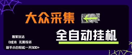 大众采集全自动玩法，新手小白轻松一天5张+，操作简单零成本【揭秘】-泱泱学习社