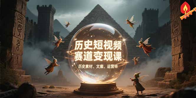 历史短视频赛道变现课，百集素材库应用，文案剪辑技巧，账号运营全案-泱泱学习社