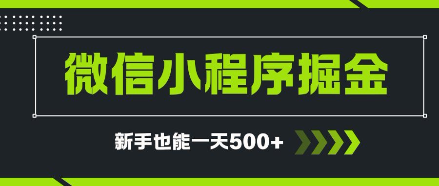 微信小程序自撸广告项目，0投资暴力玩法，新手小白一天轻松500+-泱泱学习社
