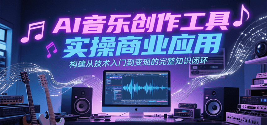AI音乐创作工具实操商业应用，构建从技术入门到变现的完整知识闭环-泱泱学习社