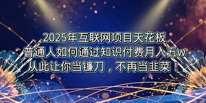 2025年互联网项目天花板，普通人如何通过卖项目实现逆风翻盘，月入5W＋！-泱泱学习社