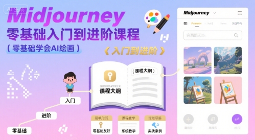 midjourney零基础入门到进阶课程，零基础学会AI绘画-泱泱学习社