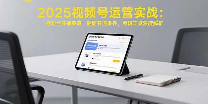 2025视频号运营实战：零粉丝开播策略，橱窗开通条件，剪辑工具深度解析-泱泱学习社