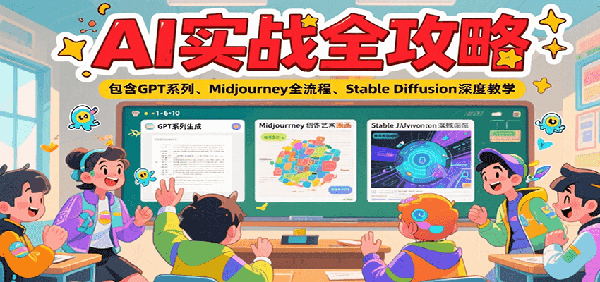 AI实战全攻略，包含GPT系列、Midjourney全流程、Stable Diffusion深度教学-泱泱学习社