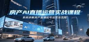 房产AI直播运营实战课程，系统讲解房产直播起号运营全流程-泱泱学习社