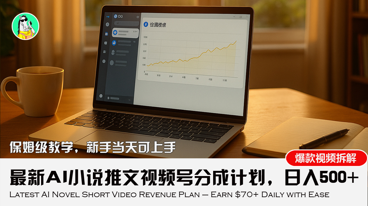 最新AI小说推文视频号分成计划，新手小白也能当天日入500+教程-泱泱学习社