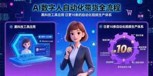 AI数字人自动化带货全流程：黑科技工具应用 日更10条的自动化视频生产体系-泱泱学习社
