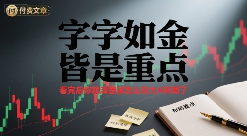 付费文章：字字如金 皆是重点， 看完后 你就清楚该怎么在大A布局了-泱泱学习社