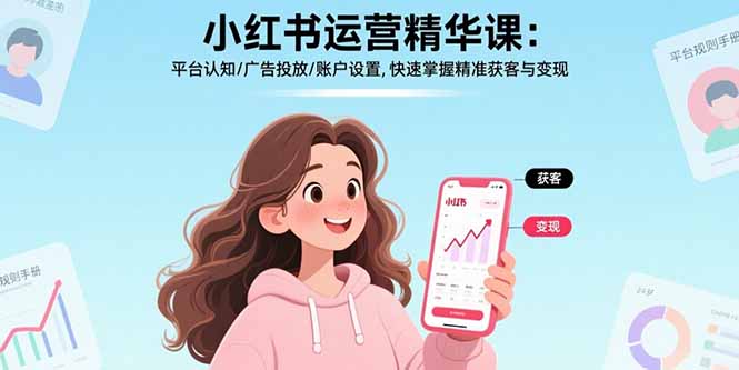 小红书运营精华课：平台认知/广告投放/账户设置,快速掌握精准获客与变现-泱泱学习社