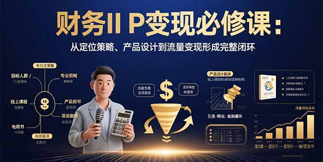 财务IP变现必修课：从定位策略、产品设计到流量变现形成完整闭环-泱泱学习社