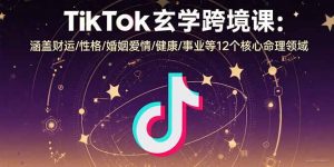 TikTok玄学跨境课:涵盖财运/性格/婚姻爱情/健康/事业等12个核心命理领域-泱泱学习社