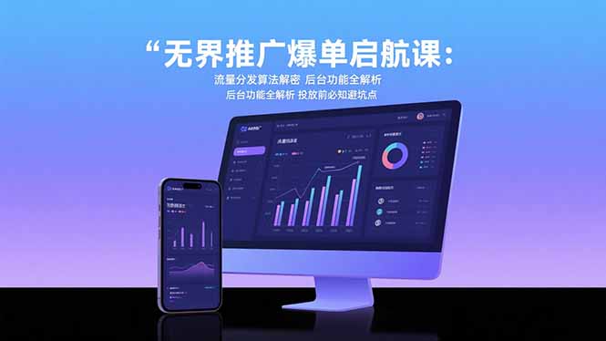 无界推广爆单启航课：流量分发算法解密 后台功能全解析 投放前必知避坑点-泱泱学习社