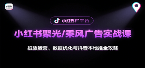 小红书聚光/乘风广告实战课：投放运营、数据优化与抖音本地推全攻略-泱泱学习社