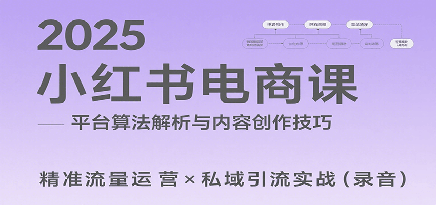2025小红书电商课：解析算法，创作高转化内容，助力卖家获取流量实现变现(录音)-泱泱学习社