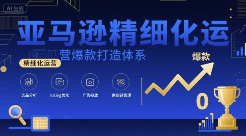 亚马逊精细化运营爆款打造体系，视频课+全套资料文档-泱泱学习社